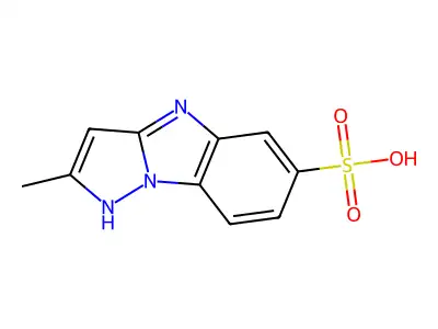 2-Methyl-1H-pyrazolo(1,5-A)benzimidazole-6-sulfonic acid structure