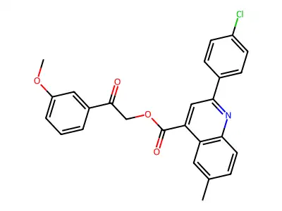 2-(3-methoxyphenyl)-2-oxoethyl 2-(4-chlorophenyl)-6-methyl-4-quinolinecarboxylate structure