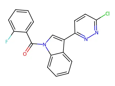 [3-(6-chloro-3-pyridazinyl)-1H-indol-1-yl](2-fluorophenyl)methanone structure
