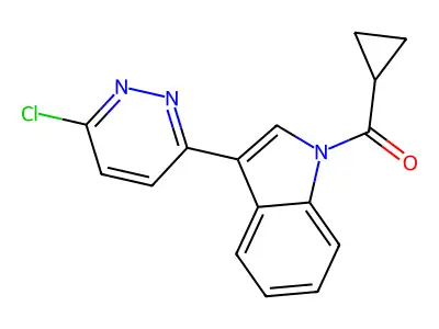 [3-(6-chloro-3-pyridazinyl)-1H-indol-1-yl](cyclopropyl)methanone structure