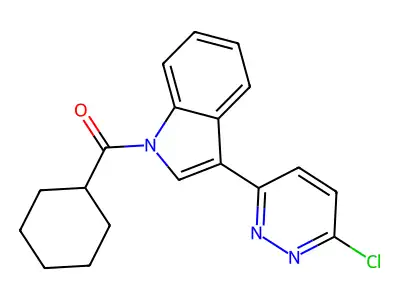 [3-(6-chloro-3-pyridazinyl)-1H-indol-1-yl](cyclohexyl)methanone structure