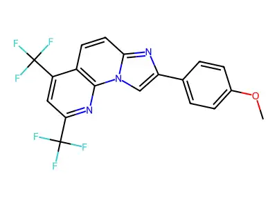 8-(4-Methoxyphenyl)-2,4-bis(trifluoromethyl)imidazo[1,2-a][1,8]naphthyridine structure
