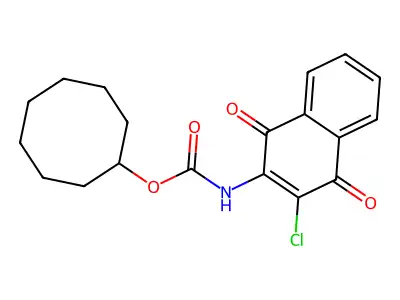 cyclooctyl N-(3-chloro-1,4-dioxo-1,4-dihydro-2-naphthalenyl)carbamate structure