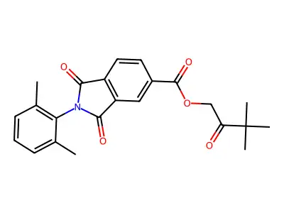 3,3-dimethyl-2-oxobutyl 2-(2,6-dimethylphenyl)-1,3-dioxo-2,3-dihydro-1H-isoindole-5-carboxylate structure