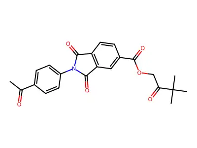 3,3-dimethyl-2-oxobutyl 2-(4-acetylphenyl)-1,3-dioxo-2,3-dihydro-1H-isoindole-5-carboxylate structure