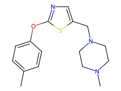 1-Methyl-4-{[2-(4-methylphenoxy)-1,3-thiazol-5-yl]methyl}piperazine structure