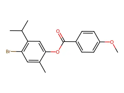 4-Bromo-5-isopropyl-2-methylphenyl 4-methoxybenzenecarboxylate structure
