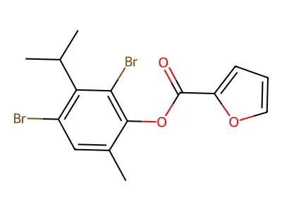 2,4-Dibromo-3-isopropyl-6-methylphenyl 2-furoate structure