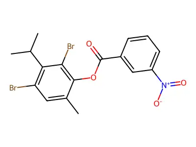 2,4-Dibromo-3-isopropyl-6-methylphenyl 3-nitrobenzenecarboxylate structure