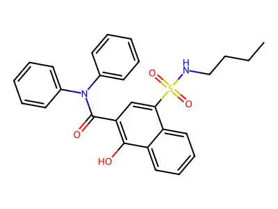 4-((Butylamino)sulfonyl)-1-hydroxy-N,N-diphenyl-2-naphthamide structure