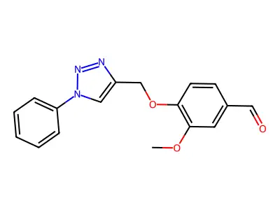 3-methoxy-4-[(1-phenyl-1H-1,2,3-triazol-4-yl)methoxy]benzenecarbaldehyde structure