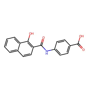 4-{[(1-Hydroxynaphthalen-2-yl)carbonyl]amino}benzoic acid structure
