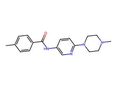 4-methyl-N-[6-(4-methylpiperazin-1-yl)pyridin-3-yl]benzamide structure