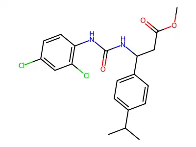Methyl 3-{[(2,4-dichloroanilino)carbonyl]amino}-3-(4-isopropylphenyl)propanoate structure