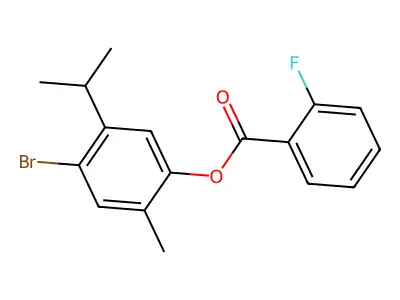 4-Bromo-5-isopropyl-2-methylphenyl 2-fluorobenzenecarboxylate structure