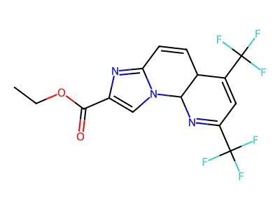 ethyl 2,4-bis(trifluoromethyl)-4a,10a-dihydroimidazo[1,2-a][1,8]naphthyridine-8-carboxylate structure