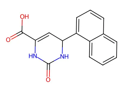 6-(1-Naphthyl)-2-oxo-1,2,3,6-tetrahydro-4-pyrimidinecarboxylic acid structure