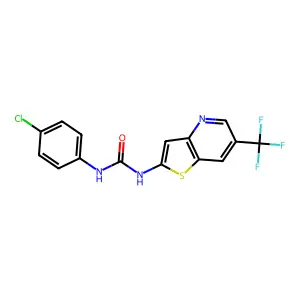 1-(4-Chlorophenyl)-3-[6-(trifluoromethyl)thieno[3,2-b]pyridin-2-yl]urea structure