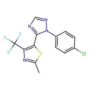 1-(4-chlorophenyl)-5-[2-methyl-4-(trifluoromethyl)-1,3-thiazol-5-yl]-1H-1,2,4-triazole structure