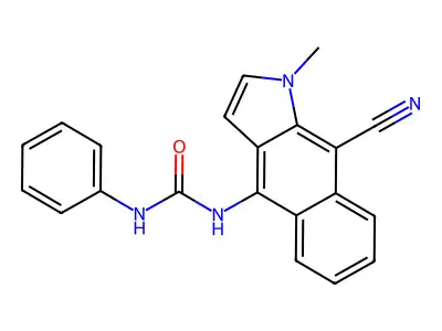 N-(9-cyano-1-methyl-1H-benzo[f]indol-4-yl)-N'-phenylurea structure