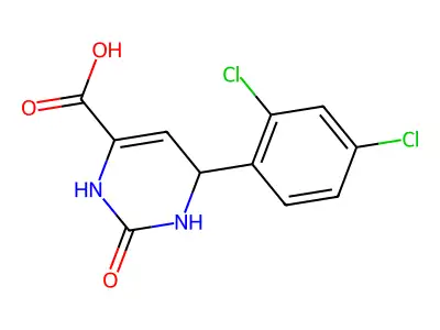 6-(2,4-Dichlorophenyl)-2-oxo-1,2,3,6-tetrahydro-4-pyrimidinecarboxylic acid structure