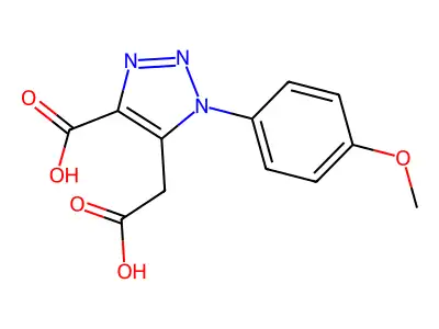 5-(carboxymethyl)-1-(4-methoxyphenyl)-1H-1,2,3-triazole-4-carboxylic acid structure
