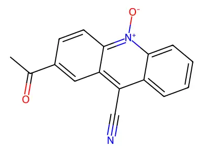 9-Acridinecarbonitrile, 2-acetyl-, 10-oxide structure