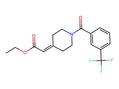 Ethyl 2-{1-[3-(trifluoromethyl)benzoyl]-4-piperidinylidene}acetate structure