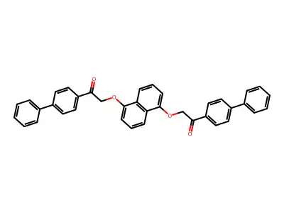 2-[5-[2-oxo-2-(4-phenylphenyl)ethoxy]naphthalen-1-yl]oxy-1-(4-phenylphenyl)ethanone structure