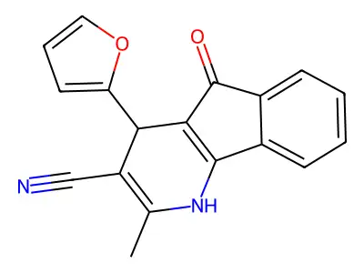 4-(2-furyl)-2-methyl-5-oxo-4,5-dihydro-1H-indeno[1,2-b]pyridine-3-carbonitrile structure