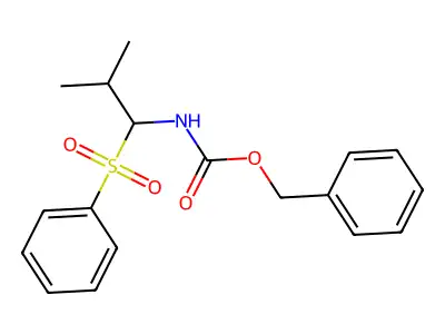 Benzyl N-[2-methyl-1-(phenylsulfonyl)propyl]-carbamate structure