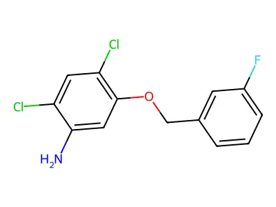 2,4-Dichloro-5-[(3-fluorobenzyl)oxy]aniline structure