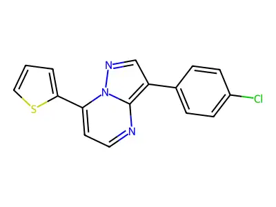 3-(4-Chlorophenyl)-7-(2-thienyl)pyrazolo[1,5-a]pyrimidine structure