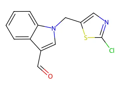 1-[(2-chloro-1,3-thiazol-5-yl)methyl]-1H-indole-3-carbaldehyde structure