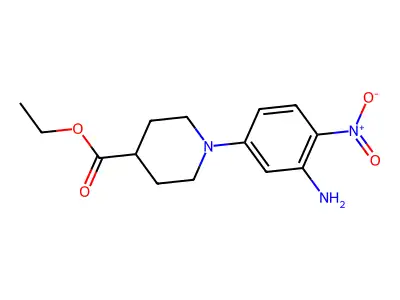 Ethyl 1-(3-amino-4-nitrophenyl)piperidine-4-carboxylate structure