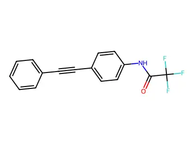 2,2,2-trifluoro-N-[4-(2-phenylethynyl)phenyl]acetamide structure