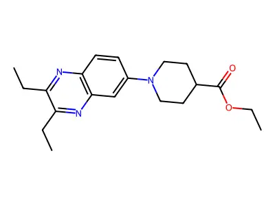 Ethyl 1-(2,3-diethylquinoxalin-6-yl)piperidine-4-carboxylate structure