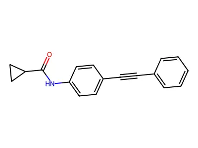 N-[4-(2-phenylethynyl)phenyl]cyclopropanecarboxamide structure