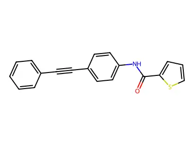 N-[4-(2-phenylethynyl)phenyl]-2-thiophenecarboxamide structure