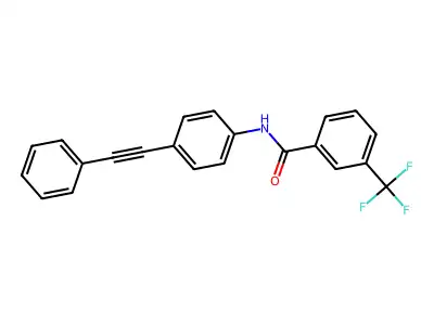 N-[4-(2-phenylethynyl)phenyl]-3-(trifluoromethyl)benzenecarboxamide structure