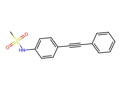 N-[4-(2-phenylethynyl)phenyl]methanesulfonamide structure