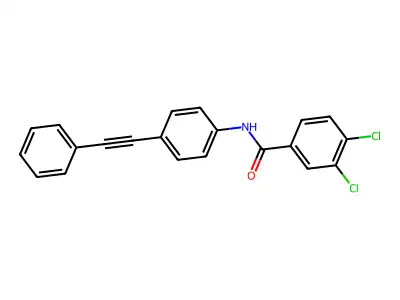 3,4-dichloro-N-[4-(2-phenylethynyl)phenyl]benzamide structure