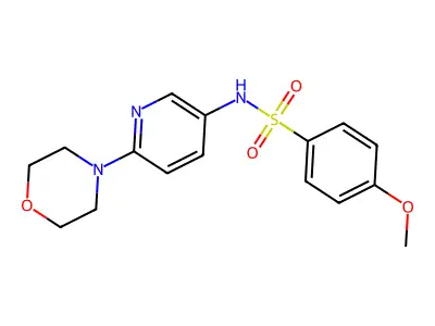 4-methoxy-N-(6-morpholino-3-pyridinyl)benzenesulfonamide structure