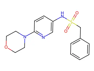 N-(6-morpholino-3-pyridinyl)(phenyl)methanesulfonamide structure