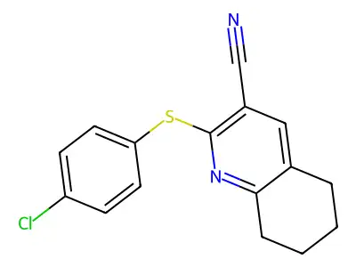 2-[(4-Chlorophenyl)sulfanyl]-5,6,7,8-tetrahydro-3-quinolinecarbonitrile structure
