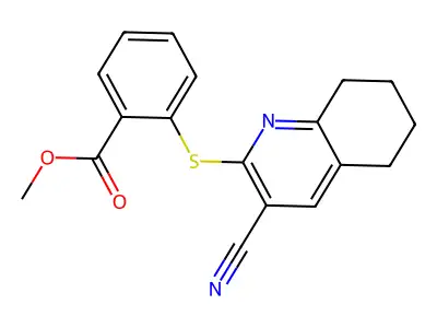 Methyl 2-[(3-cyano-5,6,7,8-tetrahydroquinolin-2-yl)sulfanyl]benzoate structure