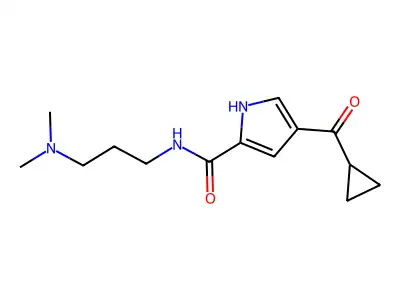 4-(cyclopropylcarbonyl)-N-[3-(dimethylamino)propyl]-1H-pyrrole-2-carboxamide structure