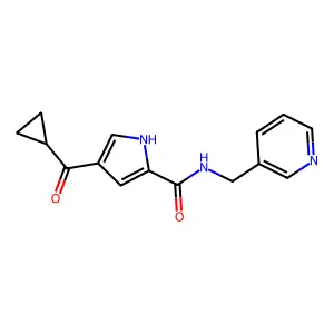 4-(cyclopropylcarbonyl)-N-(3-pyridinylmethyl)-1H-pyrrole-2-carboxamide structure