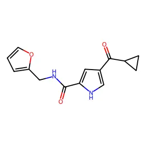 4-(cyclopropylcarbonyl)-N-(2-furylmethyl)-1H-pyrrole-2-carboxamide structure