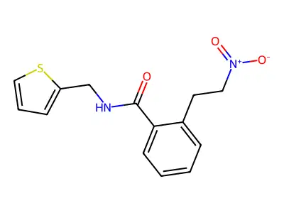 2-(2-nitroethyl)-N-(2-thienylmethyl)benzenecarboxamide structure